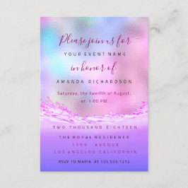 Invitación Olas rosas dulce de novia 16º Pastel de Océano ros