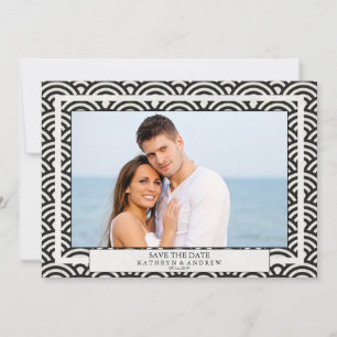 Invitación Olas Seigaiha Japonesas Foto Plana de Guardar la F