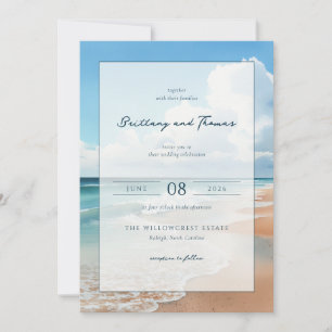 Invitación Olas serenas de la playa azul