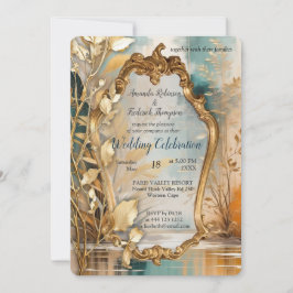 Invitación Olas y paisajes orientales artísticos de Asia