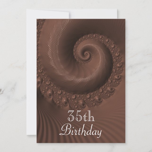 Invitación Olas y Remolinos de Chocolate Cumpleaños 35 (Anverso)