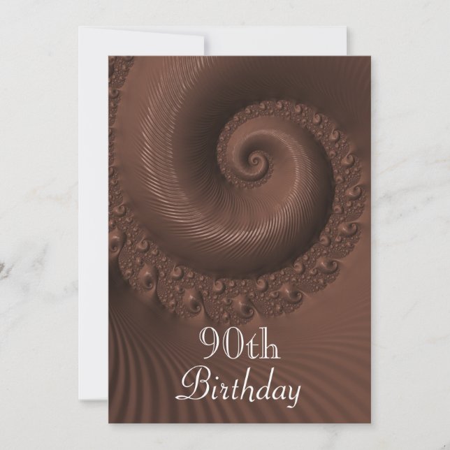 Invitación Olas y Remolinos de Chocolate Cumpleaños 90 (Anverso)