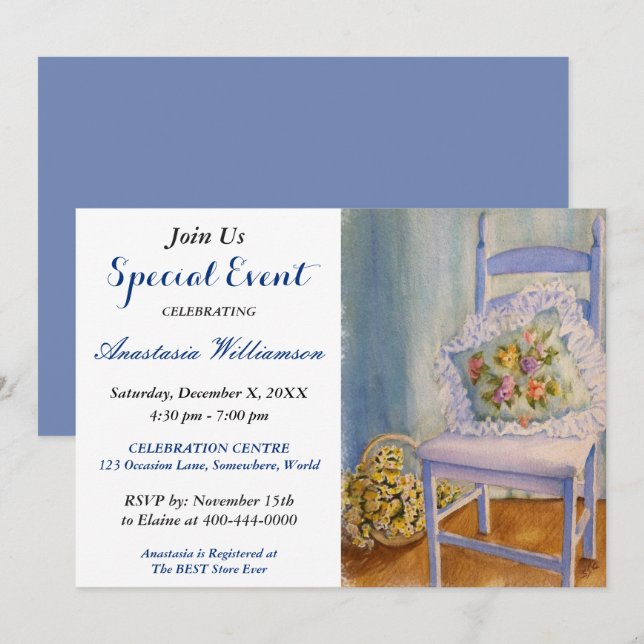 INVITACIÓN OLD FASHIONED PARTY EVENT INVITE (Anverso / Reverso)