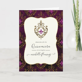 Invitación Old Gold Elegancia Quinceañera