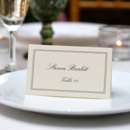 Invitación Old Money Black and Cream Wedding Place Card DIY