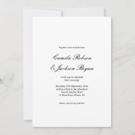 Invitación Old Money Black and White Wedding 