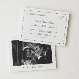 Invitación Old Money Black and White Wedding 