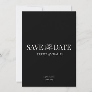 Invitación Old Money Black & White | Save The Date Card