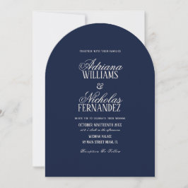 Invitación Old Money Blue Beginning Of Our Forever Wedding