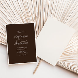 Invitación Old Money Brown Ivory Wedding
