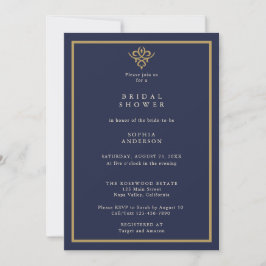 Invitación Old Money Navy Blue  Bridal Shower Invitation