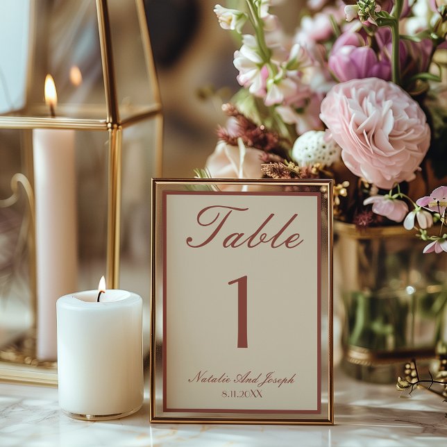 Invitación Old Money Terracotta Boho Wedding Table Number (Subido por el creador)