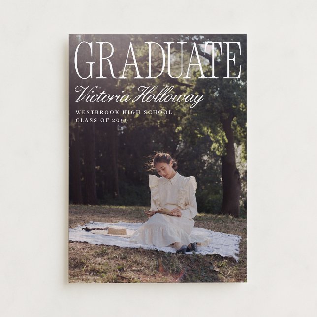 Invitación Old Money Two Photo Graduation Announcement  (Subido por el creador)