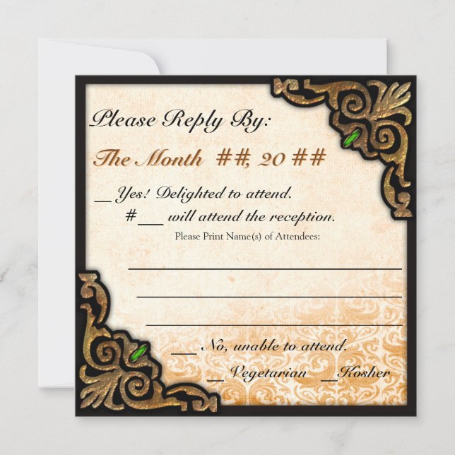 Invitación Olde New Orleans (Tarjeta de respuesta del Boda) (Anverso)