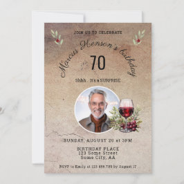 Invitación Óleos de vidrio de vino rojo rústico 50.ª foto de 