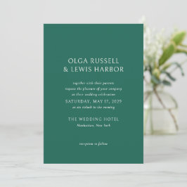Invitación Olga Emerald Green Boda moderno