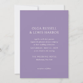 Invitación Olga Purple Modern Boda