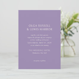 Invitación Olga Purple Modern Boda