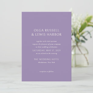 Invitación Olga Purple Modern Boda