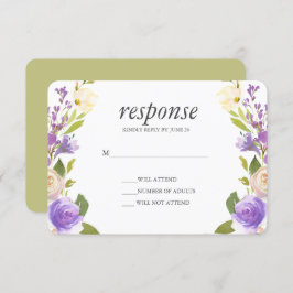 Invitación Oliva | Moda Lavanda Boda Floral Respuesta Rsvp