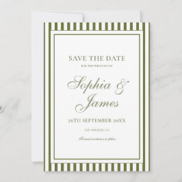 Invitación Oliva Verde Dinero Antiguo Boda Guardar la Fecha