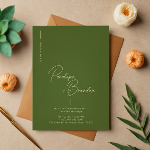 Invitación Olive Bliss Modern Elegance Boda
