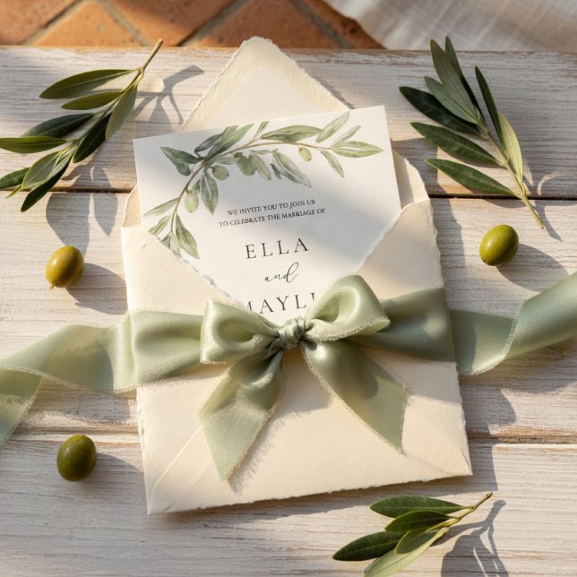 Invitación Olive Branch Wedding Invitation | Mediterranean  (Subido por el creador)