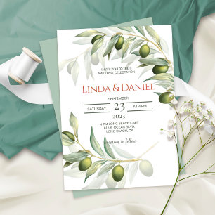 Invitación Olive Brands Watercolor Rustic Boda
