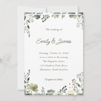 Invitación Olive Floral Wedding