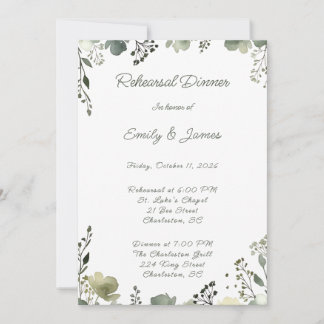 Invitación Olive Floral Wedding