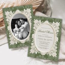 Olive Green Ivory Doily Lace Bridal Shower
