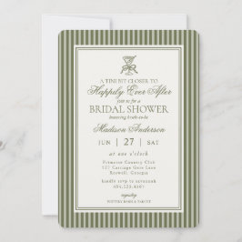 Invitación Olive Martini Tini Bit Closer Stripe Bridal Shower