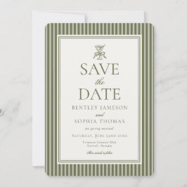 Invitación Olive Martini Tini Bit Closer Stripe Save the Date