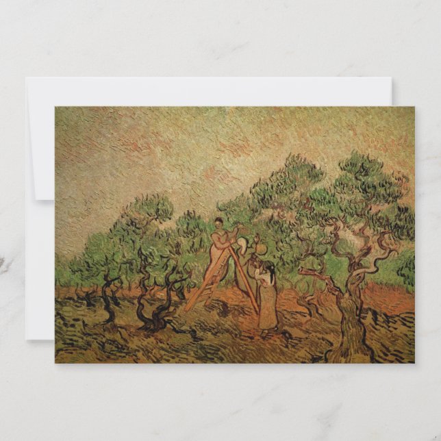Invitación Olive Picking por Vincent van Gogh (Anverso)