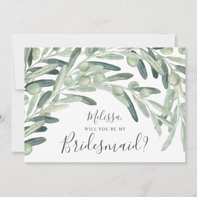 Invitación Olive Serás Mi Novia (Anverso)