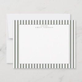 Invitación Olive Striped Note Card