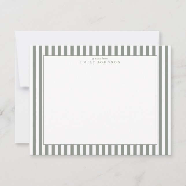Invitación Olive Striped Note Card (Anverso)