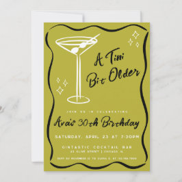 Invitación Olive Whimsical Tini bit mayor Martini cumpleaños