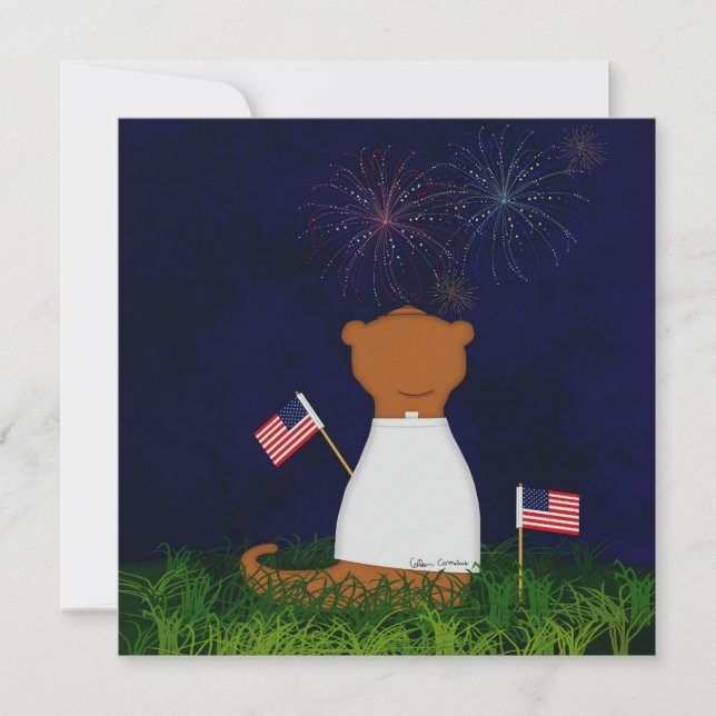 Invitación Oliver The Otter Watching Fireworks (Anverso)