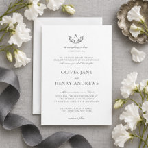 Olivia Elegante Gris Monograma Boda Cristiana