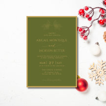 Olivo Árbol de Navidad Boda Marco Dorado