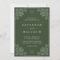 Olivo verde oscuro | Ornate Vintage Style Boda