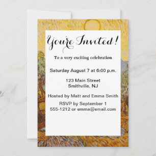 Invitación Olivos de Van Gogh Cielo Sol Amarillo