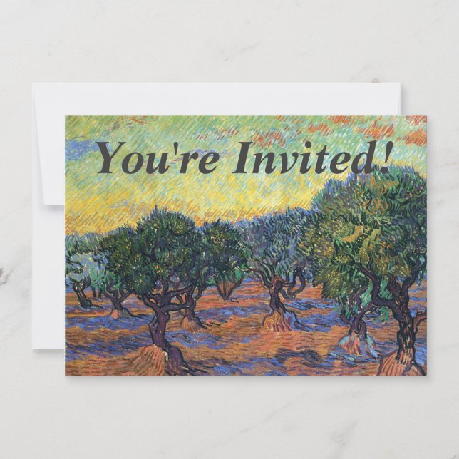 Invitación Olivos de Vincent Van Gogh Impresionismo Arte (Anverso)