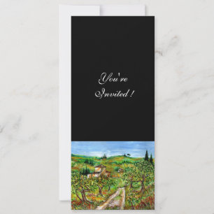 Invitación OLIVOS EN TOSCANA, verde negro