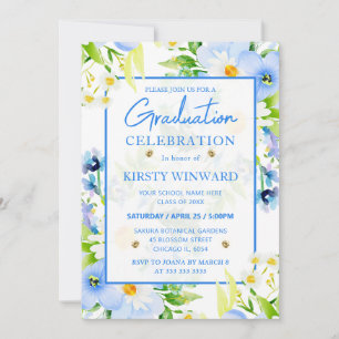 Invitación Olvidados de agua y margaritas graduación