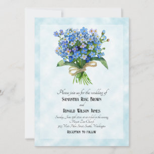 Invitación Olvídame de no hacer ramo en el boda de fondo azul