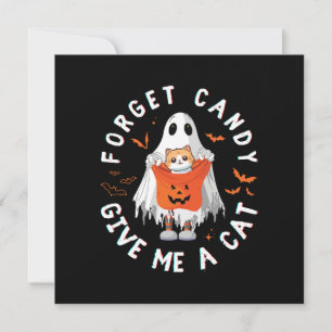 Invitación Olvidar Caramelo Dame Gato Divertido Boo Fantasma