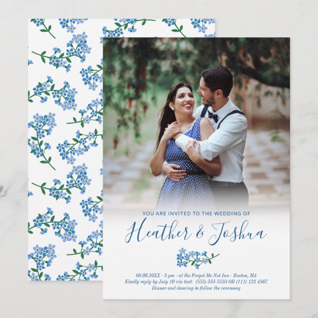 Invitación Olvídate de mí no - Boda de fotos (Anverso / Reverso)