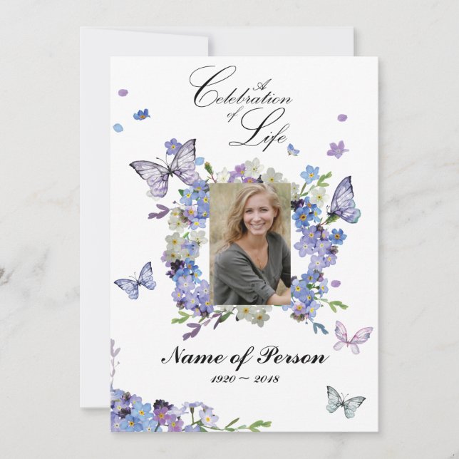 Invitación Olvídate de mí, no de la celebración del funeral d (Anverso)